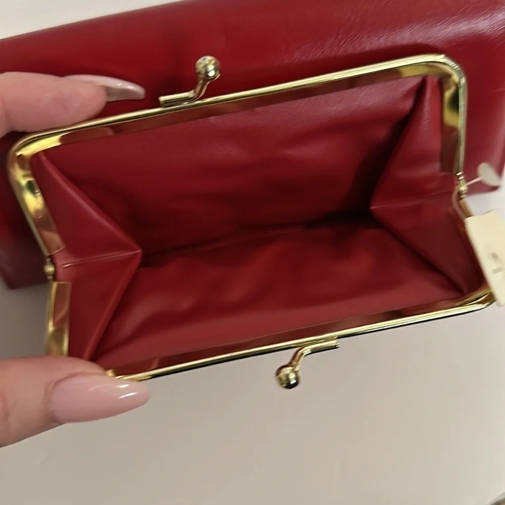 NEW VINTAGE Buxton Top Grain Cowhide Red Woman's Wallet with tags